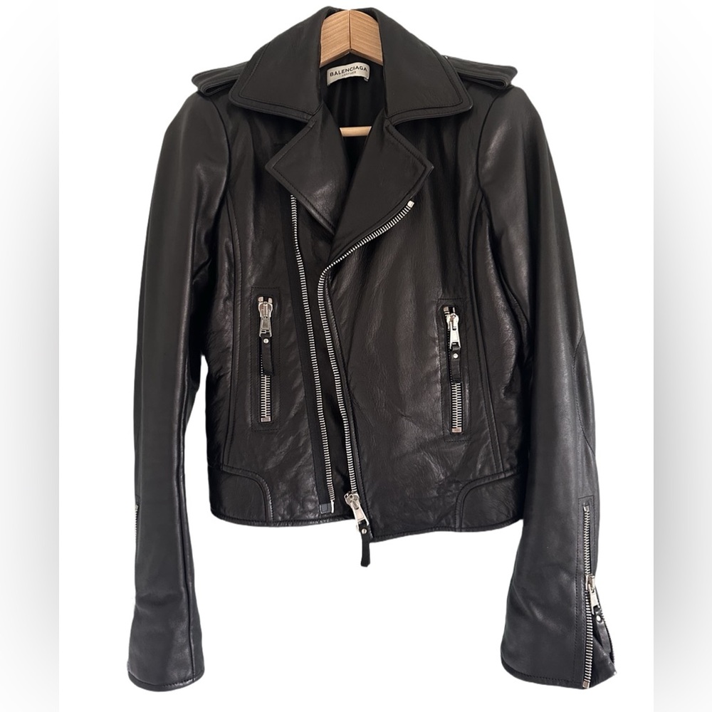 Balenciaga Black Leather Jacket - Picture 3 of 8